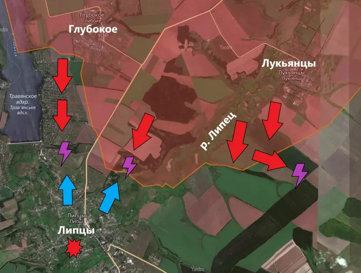 Харьковское направление (Липцы) - карта боевых действий