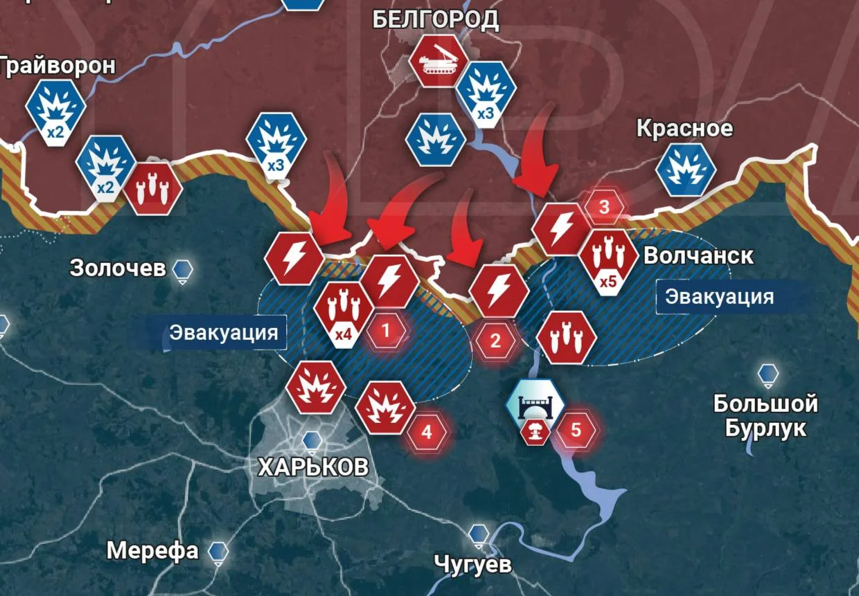 Харьковское направление - карта боевых действий