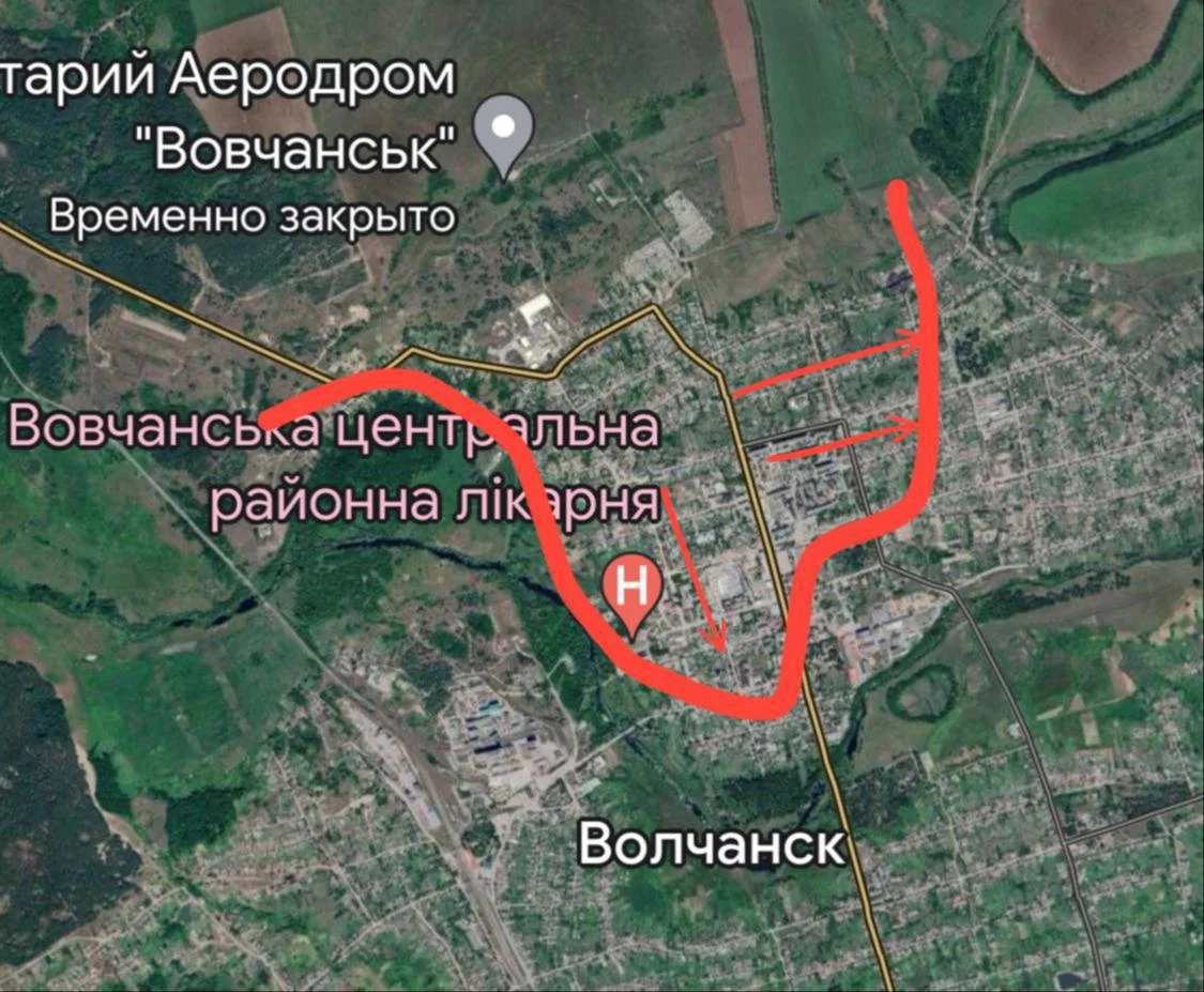 Волчанск - карта боевых действий